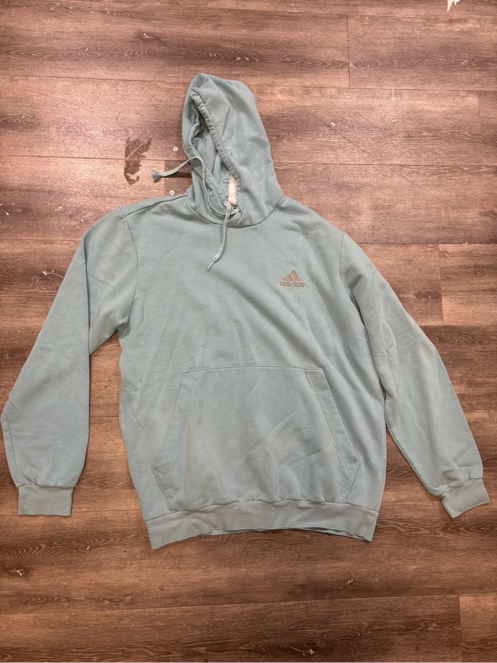 adidas Men's Sage Green Hoodie with Small Logo